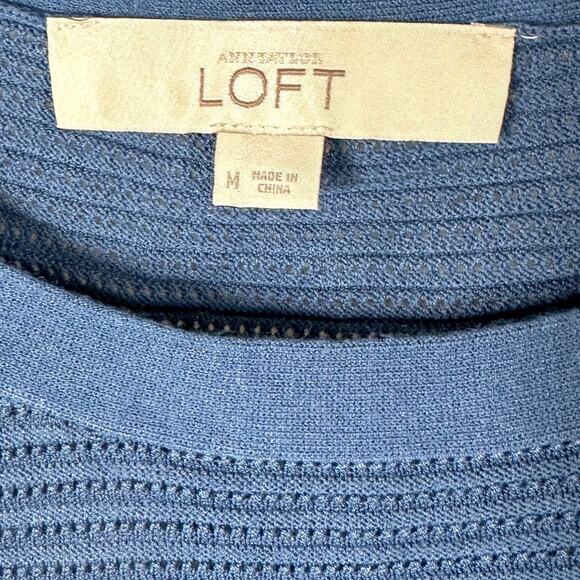 Ann Taylor LOFT Blue Sweater with Side Buttons, EUC, Size Medium, MSRP $89 - Picture 8 of 11